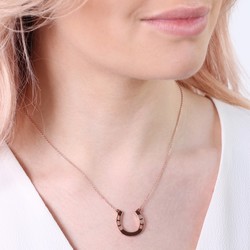 Rose Gold Horseshoe Necklace